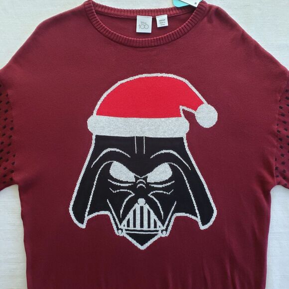 Darth Vader Sweater Mens S Red Holiday Fair Isle Pullover Disney Star Wars NEW - Picture 1 of 9